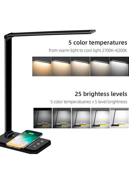 Lambalar Masa Lambası LED Masa Lambası Göze Bakan Masa Lambası USB Şarj Portu Dokunmatik Kontrol Okuma Lambası (Yurt Dışından)