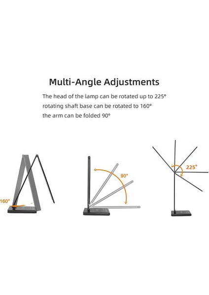 Lambalar Masa Lambası LED Masa Lambası Göze Bakan Masa Lambası USB Şarj Portu Dokunmatik Kontrol Okuma Lambası (Yurt Dışından)