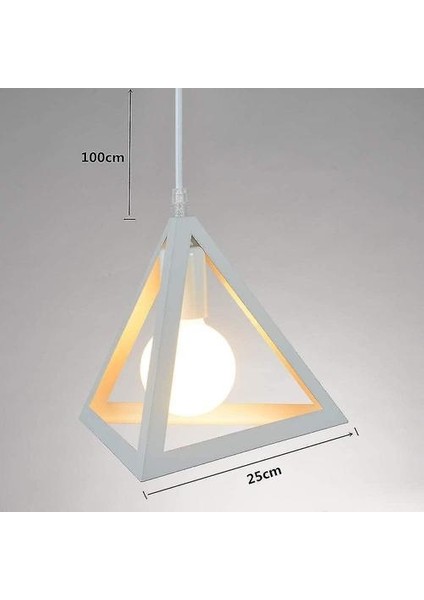 Lambalar Minimalist Stil Üçgen Vintage Kolye Tavan Işığı E27 Base Metal Art Deco Ahbaja Endüstriyel (Yurt Dışından) fırsatları