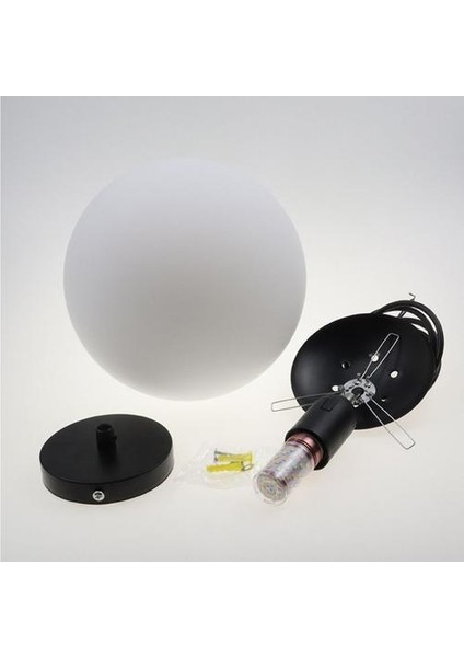 LED Tek Baş Cam Küre Kolye Işığı, E27 Lamba Sahibi, Oturma Odası Için Beyaz Yuvarlak Kolye Işık, Yemek Odası (Yurt Dışından)