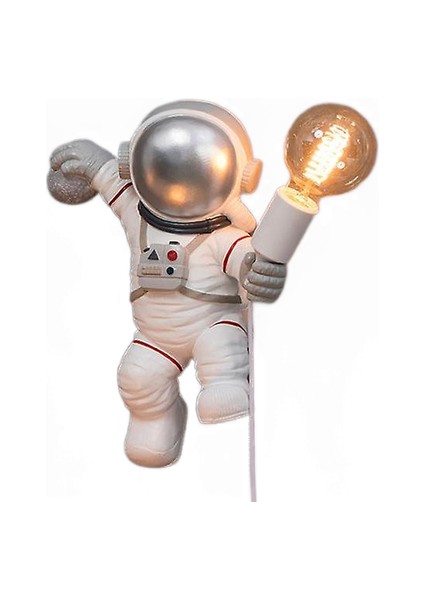 Modern Astronot Masa Lambası Art Deco Reçine Lambası Masa Yatak Odası Lambası Yaratıcı Oturma Odası Çatı Katı Dekorasyon Uzay Adamı Masa Işık LED (Duvar Lambası Şerit) (Yurt Dışından)