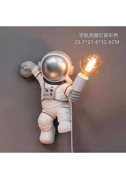 Modern Astronot Masa Lambası Art Deco Reçine Lambası Masa Yatak Odası Lambası Yaratıcı Oturma Odası Çatı Katı Dekorasyon Uzay Adamı Masa Işık LED (Duvar Lambası Şerit) (Yurt Dışından) fiyatları