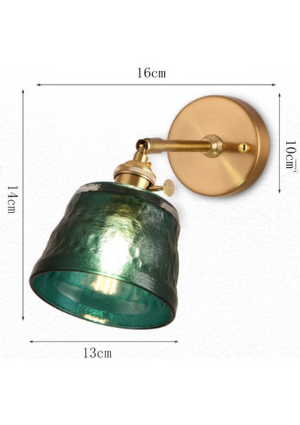 Koyu Yeşil Dövülmüş Cam Duvar Lambası Oturma Odası Yatak Odası Balkon Aynası Ön Başucu Lambası Pirinç Duvar Lambası (Yurt Dışından)
