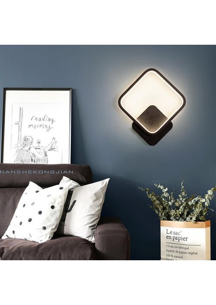 Modern Siyah Beyaz LED Duvar Lambası - Basit Sanat Durumu Kapalı Ev Dekoru Başucu Işığı (Yurt Dışından) modelleri