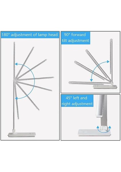 LED Masa Lambası, Göz Aracı Masa Lambaları, Cep Telefonu Kablosuz Şarj Cihazı (Gümüş) (Yurt Dışından)