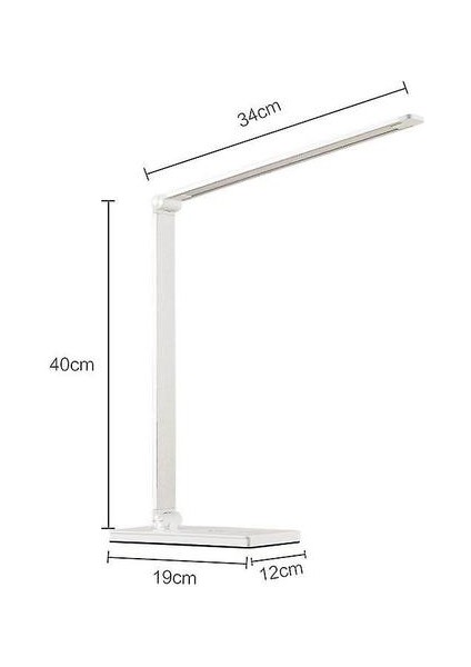 LED Masa Lambası, Göz Aracı Masa Lambaları, Cep Telefonu Kablosuz Şarj Cihazı (Gümüş) (Yurt Dışından)