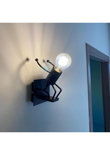 Insansı Duvar Işığı - Yatak Odası Çocuk Odası Için Modern Demir Sconce Lambası - Sanatsal E27 Base Dekor (Yurt Dışından)