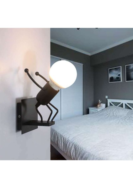 Insansı Duvar Işığı - Yatak Odası Çocuk Odası Için Modern Demir Sconce Lambası - Sanatsal E27 Base Dekor (Yurt Dışından)