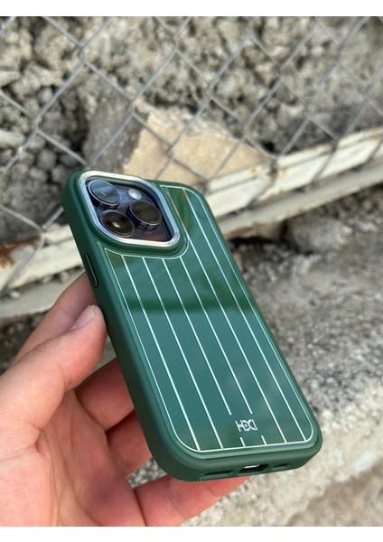 Apple iPhone 14 Pro Kılıf Kolaj Granit Serisi Parlak Çizgili Içi Süet Kadife Kamera Yükseltili Case