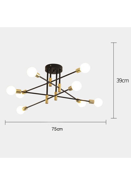 Modern 8 Kafalı LED Tavan Işığı-Sanatsal Restoran Dekoru, Demir Yapısı, Enerji Tasarruflu Tasarım (Yurt Dışından)