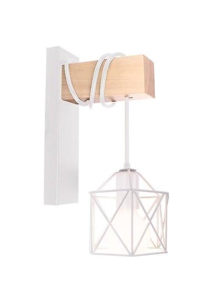 Nordic Ahşap Duvar Işıkları Retro Ayarlanabilir Duvara Monte Bara Ev Yatak Başucu Aydınlatma E27 LED Duvar Sconce Lamba Dekorasyonu (Beyaz) (Yurt Dışından)