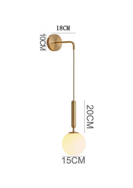 Cam Abajur ile Ayarlanabilir Çağdaş Altın Duvar Lambası - Zarif Oturma Odası Aydınlatması (Yurt Dışından)