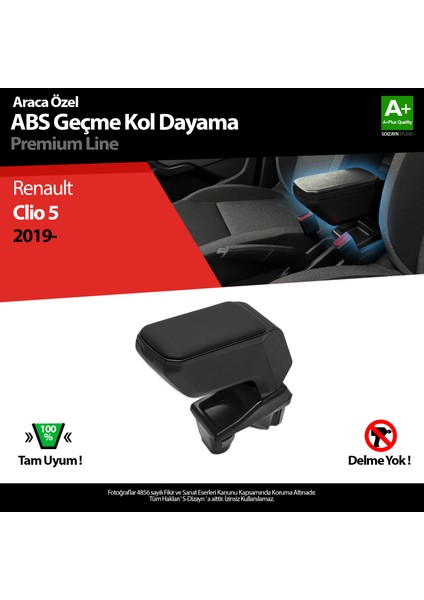 Renault Clio 5 Kol Dayama Kolçak Geçmeli ABS Siyah 2019 Üzeri