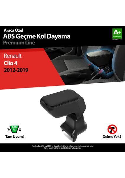 Renault Clio 4 Kol Dayama Kolçak Geçmeli ABS Siyah 2012-2019 A+ Kalite