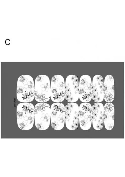 C Kağıt Dekoratif Uzun Ömürlü Dıy 3D Tırnak Etiket Beyaz Siyah Tırnak Kaydırıcı Kadınlar Için Güvenli (Yurt Dışından)