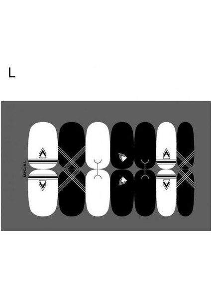 L Kağıt Dekoratif Uzun Ömürlü Dıy 3D Tırnak Etiket Beyaz Siyah Tırnak Kaydırıcı Kadınlar Için Güvenli (Yurt Dışından)