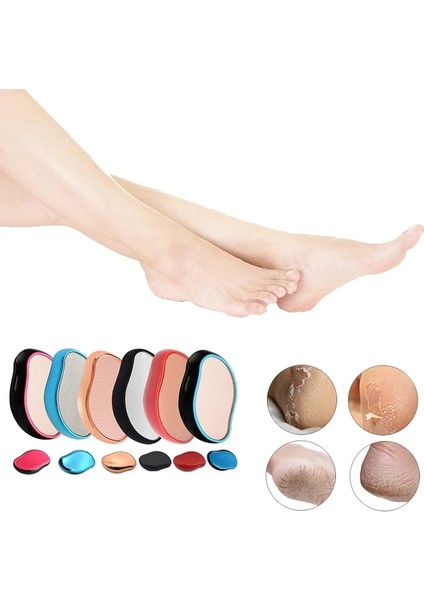 02 Pul Pul Ayak Sert Ölü Cilt Pedikür Sökücü Scrubber Soyma Artefakt Soyma Nano Cam Ayak Plakası Dosya Pedikür Aracı Silgi (Yurt Dışından)