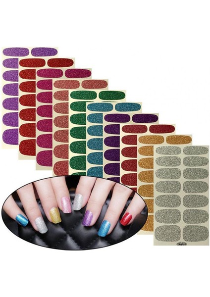 F Tırnak Kaydırıcılar Narin Dıy Toz Pul Glitter Kendinden Yapışkanlı Etiket Solmayan Pigmentli Tırnak Transferleri (Yurt Dışından) fırsatları