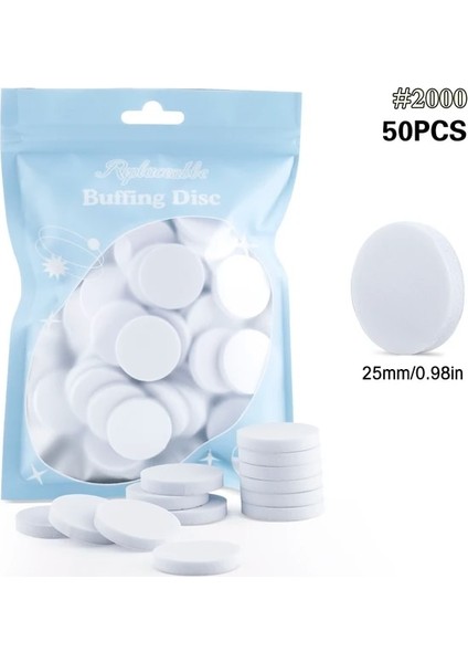 G2000 50 Adet 25MM Çanta Pedikür Pedleri Tırnak Parlatıcı Disk Ayak Pedikür Diski Kendinden Yapışkanlı Değiştirilebilir Zımpara Parlatma Dosyaları Tırnak Ayak Bakımı Araçları (Yurt Dışından)