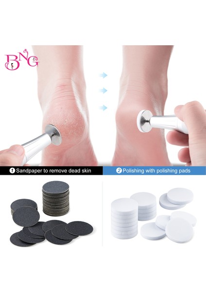 G2000 50 Adet 25MM Çanta Pedikür Pedleri Tırnak Parlatıcı Disk Ayak Pedikür Diski Kendinden Yapışkanlı Değiştirilebilir Zımpara Parlatma Dosyaları Tırnak Ayak Bakımı Araçları (Yurt Dışından)