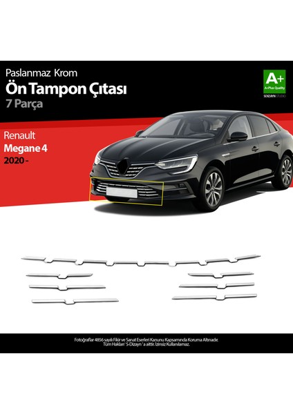 Renault Megane 4 Krom Ön Tampon Çıtası 7 Prç. 2020 Üzeri