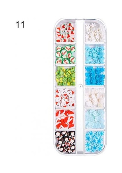 11 1 Kutu Tırnak Pul Dekoratif Mini Moda Tırnak Payet Yıldız Noel Ağacı Glitter Gevreği Manikür Tırnak Chunkys Tırnak Pulları (Yurt Dışından)