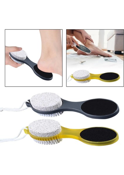 Gri 4 In 1 Ayak Pedikür Araçları Temizleme Fırçası Ponza Taşı Ayak Scrubber Fırça Ev Ayak Bakımı Salon Ayaklar Için Ölü Cilt Sökücü (Yurt Dışından)