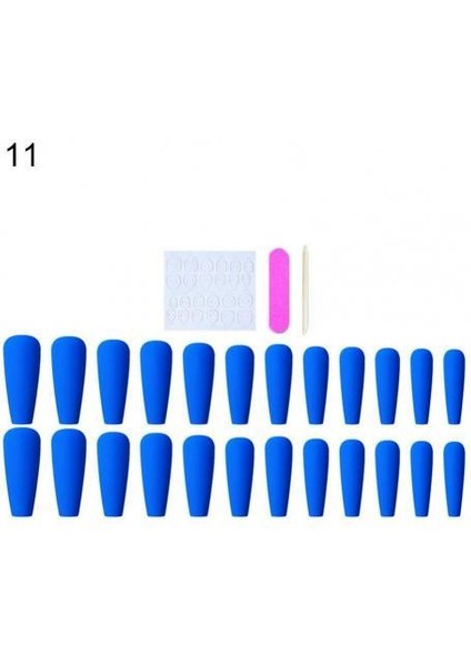 11 24 Adet/kutu Narin Nail Art Parça Ince Merdiven Şekilli Badem Ucu Yapay Nail Ipuçları Abs Tırnak Uzatma (Yurt Dışından)