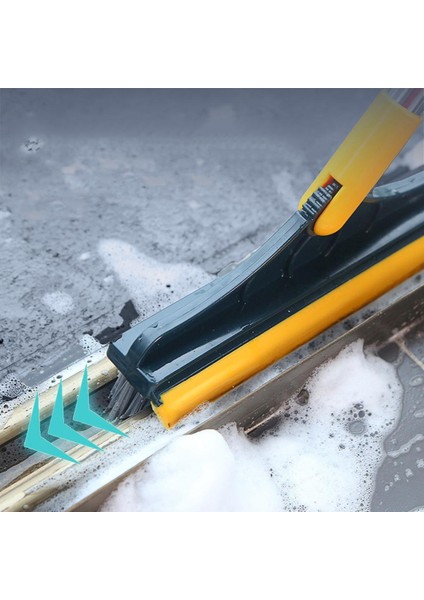 【eğlenceli Canlı】 Ayarlanabilir 2'si 1 Arada Yer Fırçası Paslanmaz Metal Uzun Saplı Scrubber Çıkarılabilir Sert Kıllar Fayans Temizleme Çatlak Ölü Köşe (Yurt Dışından)