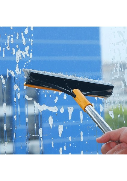 【eğlenceli Canlı】 Ayarlanabilir 2'si 1 Arada Yer Fırçası Paslanmaz Metal Uzun Saplı Scrubber Çıkarılabilir Sert Kıllar Fayans Temizleme Çatlak Ölü Köşe (Yurt Dışından)