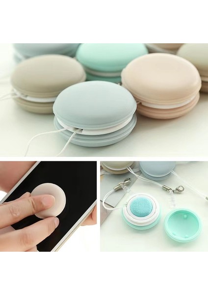 Macaron Telefon Silecek Ekran Temizleyici Temizleme Fırçası Lens Kamera Lensi Silin Geyik Derisi Kumaş Temizleme Aracı Kolye (Yurt Dışından) fırsatları