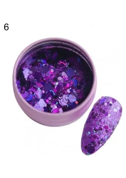 6 Tırnak Kaydırıcı Kolay Yapışan Tırnak Payetler Glitter Süslemeleri Takılar Nail Art Payet Dekoratif (Yurt Dışından)