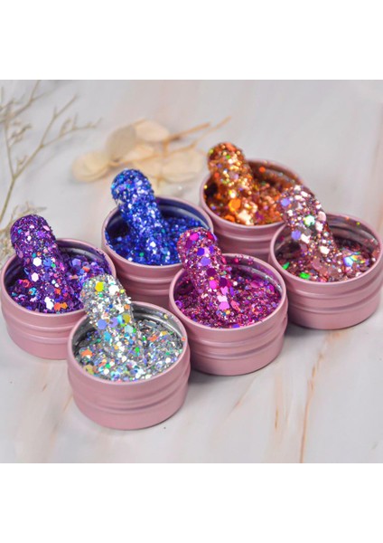 6 Tırnak Kaydırıcı Kolay Yapışan Tırnak Payetler Glitter Süslemeleri Takılar Nail Art Payet Dekoratif (Yurt Dışından) fırsatları