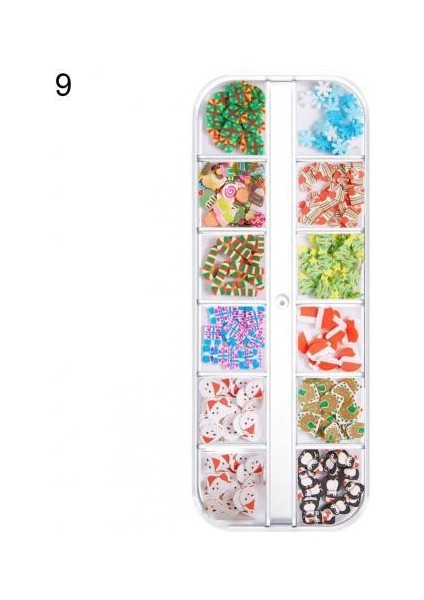 9 Tırnak Payetler Solmayan Nail Art Charms Dilim Dekorasyon Polimer Tırnak Chunkys Nefis (Yurt Dışından)