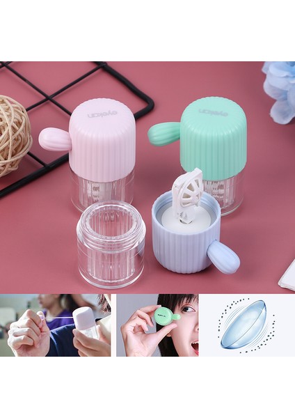 1x Taşınabilir Kontakt Lens Temizleyici Kılıf Kutusu Manuel Rotasyon Yıkama Temizleme Seyahat (Yurt Dışından) modelleri