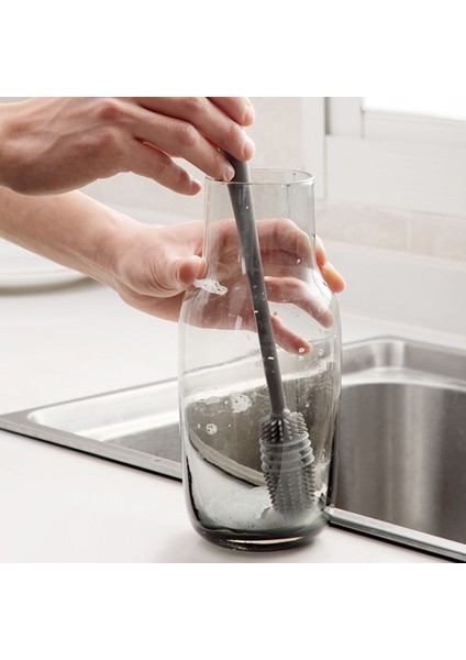 Silikon Bardak Fırçası 360 Uzun Saplı Şişe Bardak Fırçası El Yumuşak Kafa Gıda Sınıfı Sulama Mutfak Ev Temizleme Fırçaları-Mavi Fincan Bursh (Yurt Dışından) modelleri