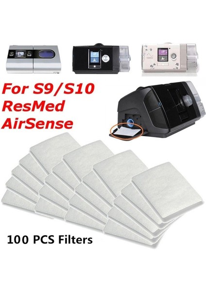 Resmed Airsense Için 100 Adet S9/S10 Cpap Tek Kullanımlık Evrensel Yedek Filtreler (Yurt Dışından)