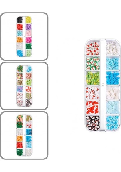 12 1 Kutu Nefis Nail Art Charms Dilim Dekorasyon Polimer Tırnak Pulları Köpüklü Parlak (Yurt Dışından)