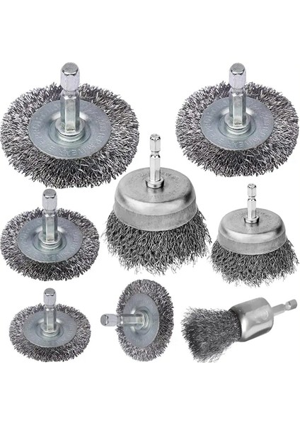 Parça Tel Fırça Tekerlek Fincan Fırça Seti Aksesuarları Pas Temizleme Için Kaba Kıvrımlı Caon Çelik Tel Tekerlek (Yurt Dışından)