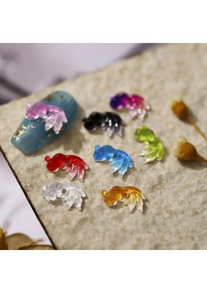 Beyaz Çok Fonksiyonlu Reçine Küçük Balık Charm Kadın Için Nail Art Rhinestone (Yurt Dışından) modelleri