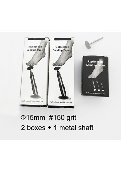 15MMG150 2 Kutu 1 Disk 15MM/25MM/35MM Paslanmaz Çelik Disk Değiştirilebilir Zımpara Kağıdı Metal Disk Tırnak Matkap Uçları Aksesuarları Ölü Cilt Pedikür Araçları (Yurt Dışından)
