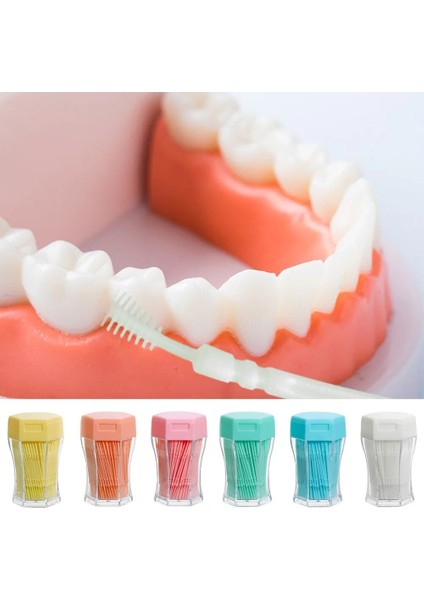 Interdental Fırça Kürdan Diş Ipi Ağız Bakımı Diş Fırçası Protezler Için Çift Kafa Diş Hekimliği Aracı Diş Temizleme 200 Adet (Yurt Dışından)