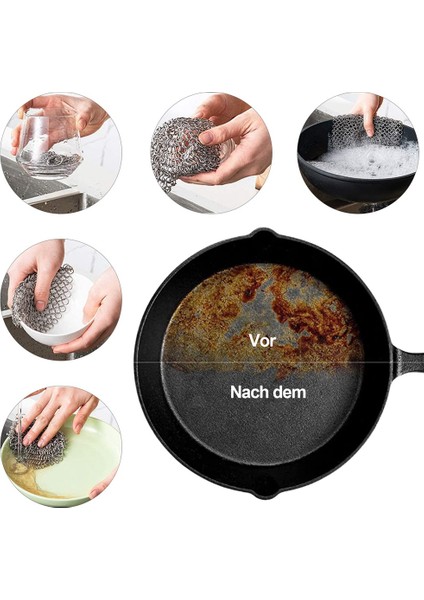 Temizleyici Halka Temizleyici, 2 Parça Temizleyici, Halka Temizleyici Hollandalı Fırın Temizleyici Izgara Tavaları Veya Tavalar Için Izgara Temizleme Araçları (Yurt Dışından) modelleri