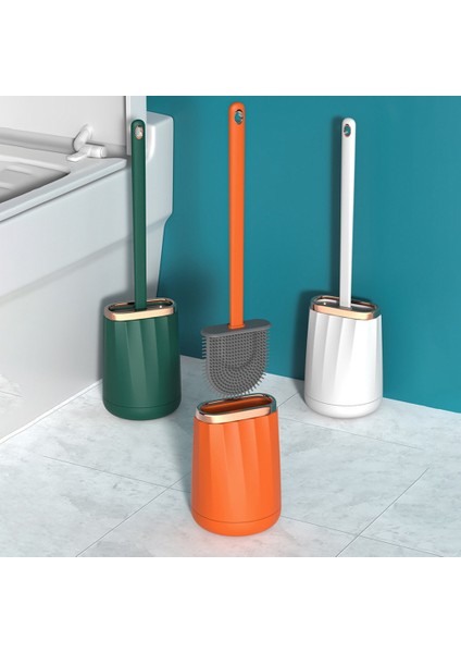 Parça Banyo Tuvalet Fırçası Silikon Yumuşak Tpr Fırça Kafası Su Sızdırmaz Tabanlı Beyaz (Yurt Dışından)