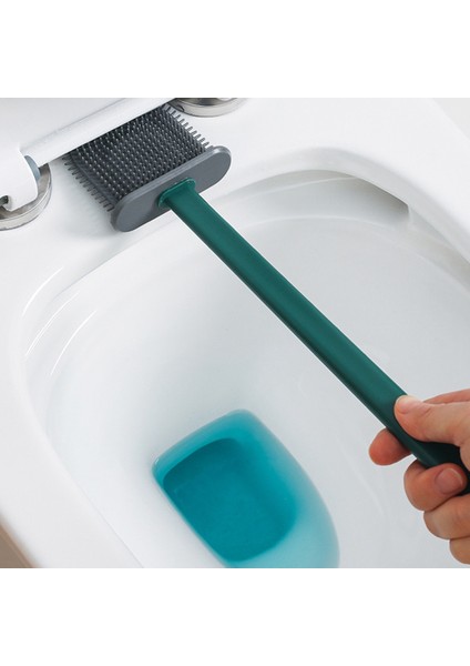 Parça Banyo Tuvalet Fırçası Silikon Yumuşak Tpr Fırça Kafası Su Sızdırmaz Tabanlı Beyaz (Yurt Dışından)