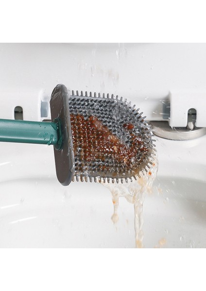 Parça Banyo Tuvalet Fırçası Silikon Yumuşak Tpr Fırça Kafası Su Sızdırmaz Tabanlı Beyaz (Yurt Dışından)