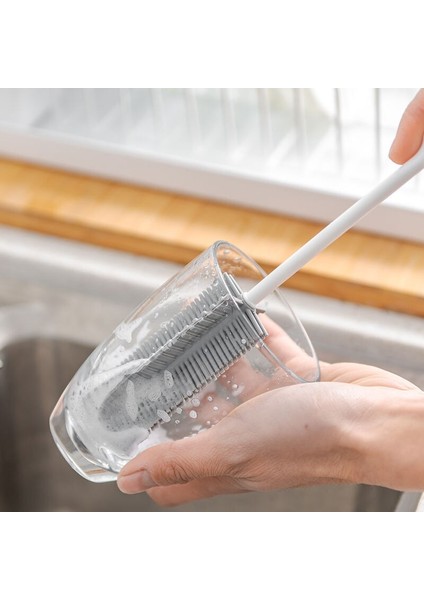 [sıcak] Silikon Bardak Fırçası Mutfak Temizlik Araçları Uzun Saplı Içecek Şarap Bardağı Şişe Cam Bardak Yıkama Temizleme Süngeri Fırçalar Temizleyici (Yurt Dışından)