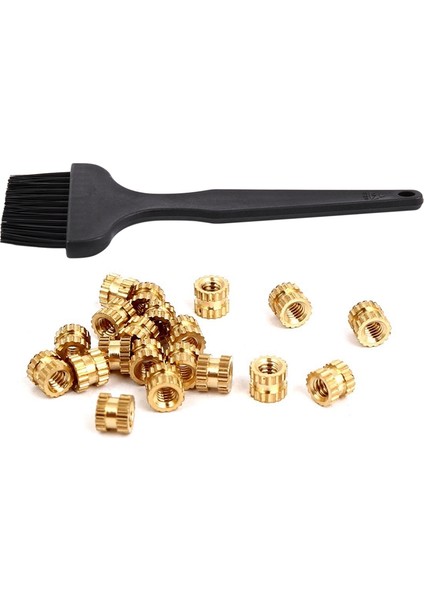Anti Statik Esd Temizleme Fırçası ile 20 Adet M2X3MMX3.2MM Dişi Dişli Pirinç Tırtıllı Insert Gömülü Somunlar (Yurt Dışından)