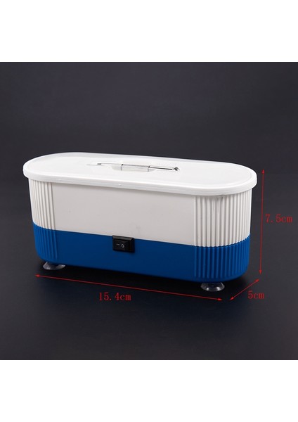 Mini Temizleyici Tırnak Matkap Gözlük Takı Sonic Temizleyici Taşınabilir Manikür Aracı Temizleme Kutusu Mavi (Yurt Dışından)