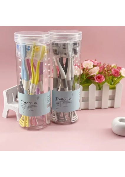 Sopa Diş Fırçası Dil Kazıyıcı Ağız Kokusunu Gidermek Için Çift Amaçlı Bambu Kömür Yumuşak Kıl Diş Fırçası Silikon Diş Fırçası (Yurt Dışından)